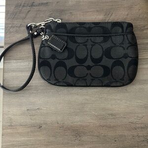 Small black coach wristlet